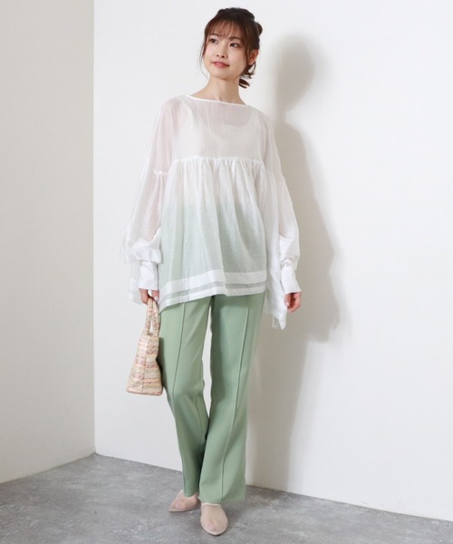 archives（アルシーヴ）の「【入荷禁止】センターピンタックパンツ（その他パンツ・レディース・アイボリー/モカ/マスタード/グリーン系その他/レッド系その他・MEDIUM）」の17枚目の写真