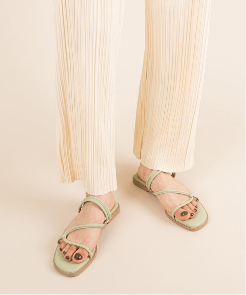 RANDA（ランダ）の「ナローストラップフラットサンダル（サンダル・レディース・ピンク/ブラック/アイボリー/グリーン・M/L/S/LL）」の14枚目の写真