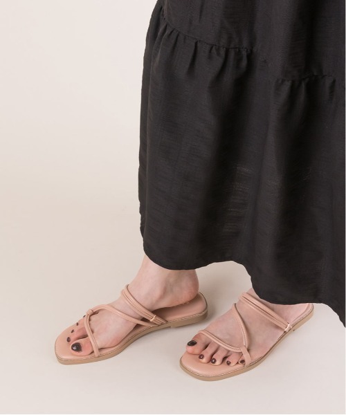 RANDA（ランダ）の「ナローストラップフラットサンダル（サンダル・レディース・ピンク/ブラック/アイボリー/グリーン・M/L/S/LL）」の12枚目の写真