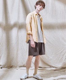 EMMA CLOTHES | TRストレッチスーツ地 ワイドシルエット2タックショーツ ショートパンツ EMMA CLOTHES(その他パンツ)