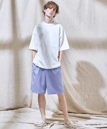 TRストレッチスーツ地 ワイドシルエット2タックショーツ ショートパンツ EMMA CLOTHES