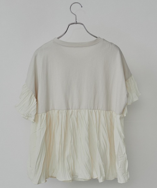 toucher du brise（トゥシェドブリーズ）の「プリーツドッキングTシャツ（シャツ/ブラウス・レディース・ホワイト/ブラック・M）」の12枚目の写真