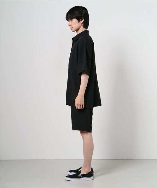 Beno（ビーノ）の「リネンライク シャンブレー ルーズシャツアウター×ショートパンツ 【 セットアップ 】（セットアップ・メンズ・ライトグレー/キナリ/ネイビー/ブラック/カーキ/ベージュ・L/LL/M）」の7枚目の写真