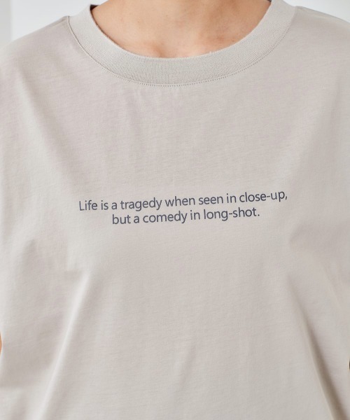 e.r.g*（イーアールジー）の「シルケットモモンガ　ロゴＴｅｅ（Tシャツ/カットソー・レディース・グレー/ブラック/オフホワイト/マスタード・M）」の22枚目の写真