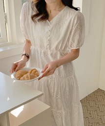 ABITOKYO（アビトーキョー）の「刺繍バンドカラーロングワンピース（ワンピース）」