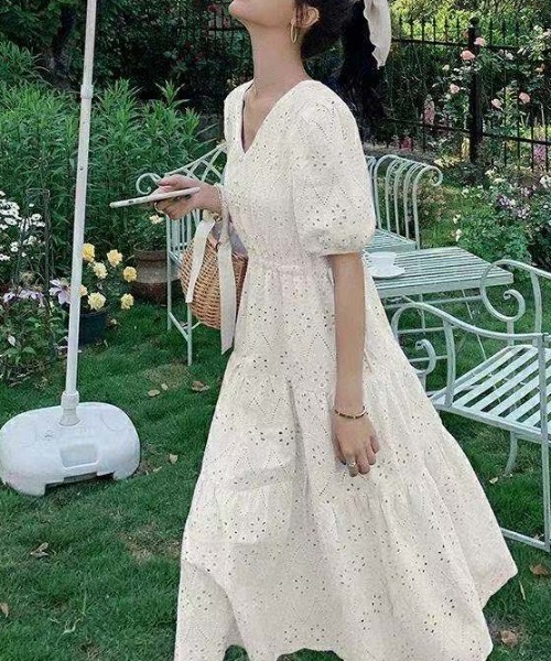 未使用★Tory Burch★バンドカラー★ロング★フレアーワンピース 未使用☆Tory Burch☆バンドカラー☆ロング☆フレアーワンピース