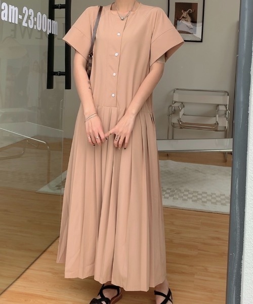 セール マキシ丈フレンチスリーブプリーツ切替ロングワンピース ワンピース Abitokyo アビトーキョー のファッション通販 Zozotown