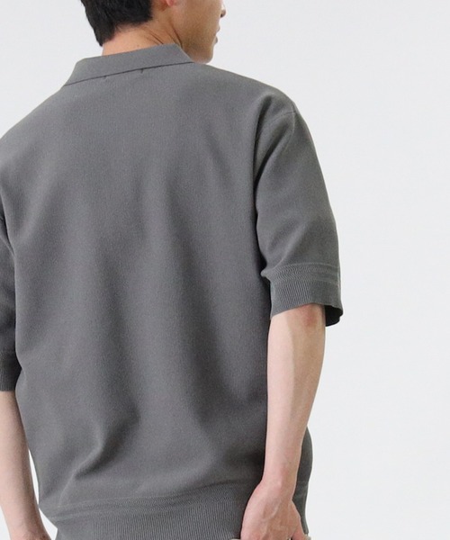 PLUS ONE（プラスワン）の「【PLUS ONE】ウォッシャブルニットポロ（ポロシャツ・メンズ・ホワイト×ネイビー/ベージュ/ネイビー/オフホワイト/グレー/ブラック×ホワイト・L/M/XL）」の20枚目の写真