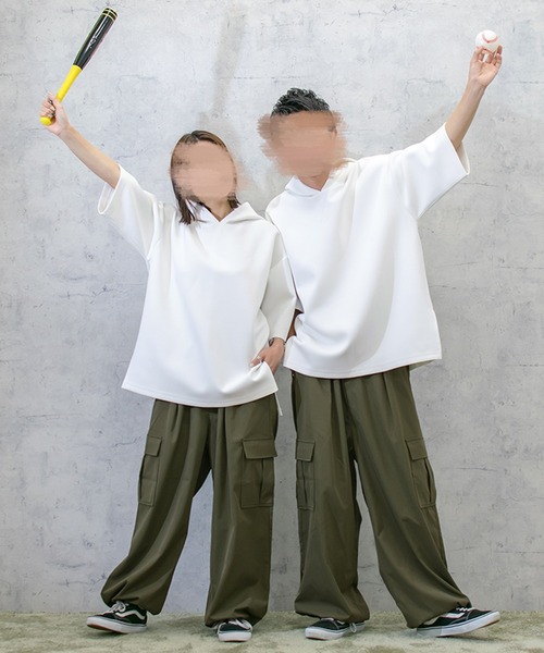 PairPair(ペアペア)の「ワイドカーゴパンツ(ユニセックス)(カーゴパンツ・メンズ・チャコールグレー/カーキ/アイボリー・MEDIUM/LARGE)」の15枚目の写真