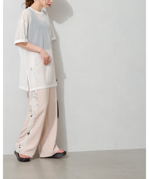 SpRay(スプレイ)の「サイドラインストレートパンツ(チノパンツ・レディース・ベージュ/イエロー/モカ・FREE)」の5枚目の写真