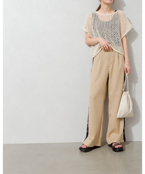 SpRay(スプレイ)の「サイドラインストレートパンツ(チノパンツ・レディース・ベージュ/イエロー/モカ・FREE)」の8枚目の写真