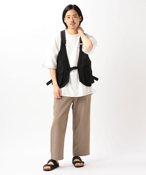 BEAMS HEART（ビームスハート）の「BEAMS HEART / バッグ ベスト（ベスト・メンズ・ブラック/ベージュ・ONE SIZE）」の6枚目の写真