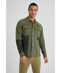 パッチワーク オーバーシャツ