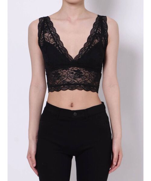 jouetie（ジュエティ）の「ストレッチレースブラトップ（キャミソール・レディース・ブラック/オフホワイト・MEDIUM）」の10枚目の写真