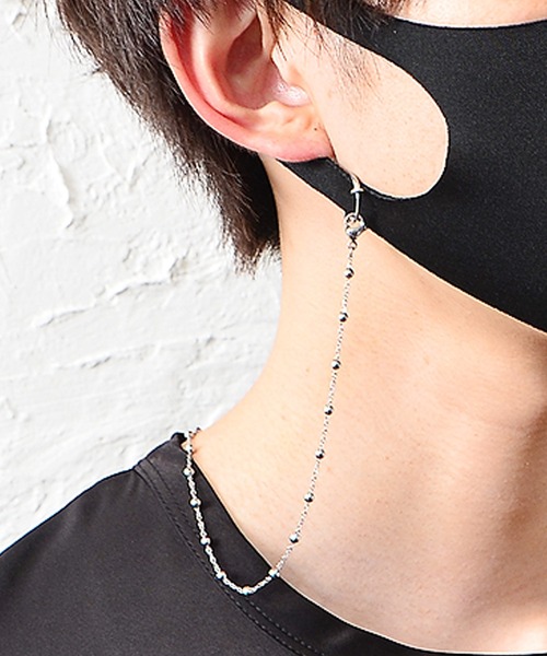 MinoriTY（マイノリティ）の「【Brodiaea】ボールシリンダーマスクチェーン（ネックレス・メンズ・ブラック/シルバー・FREE）」の2枚目の写真