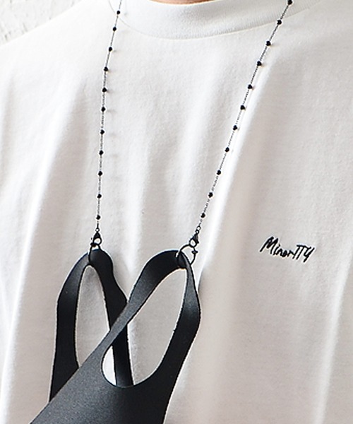 MinoriTY（マイノリティ）の「【Brodiaea】ボールシリンダーマスクチェーン（ネックレス・メンズ・ブラック/シルバー・FREE）」の3枚目の写真