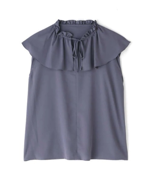 N.（N. Natural Beauty Basic）（エヌエヌナチュラルビューティーベーシック）の「◆フリルカラーブラウス（シャツ/ブラウス・レディース・ブラック/グレイッシュブルー/イエロー・MEDIUM）」の13枚目の写真