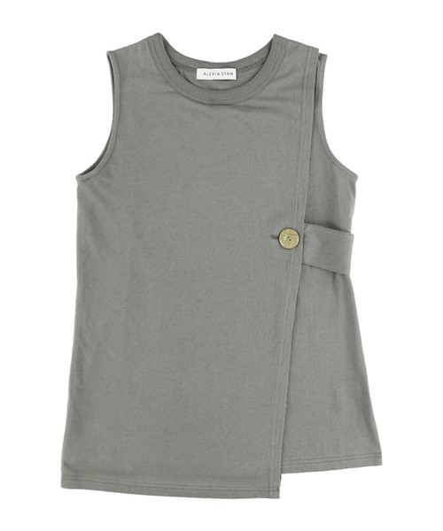 ALEXIA STAM(アリシアスタン)の「Side Button Sleeveless Wrap Top/サイドボタンスリーブレスラップトップ(Tシャツ/カットソー・レディース・チャコールグレー/ホワイト/ベージュ・FREE)」の16枚目の写真