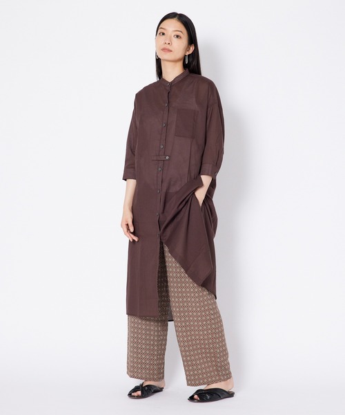 shop DADA(ショップダダ)の「タブ付きロングシャツ(1S13-7186)(シャツ/ブラウス・レディース・ベージュ/ブラウン/ブルー・FREE)」の9枚目の写真