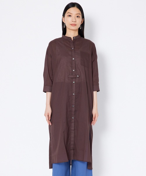 shop DADA(ショップダダ)の「タブ付きロングシャツ(1S13-7186)(シャツ/ブラウス・レディース・ベージュ/ブラウン/ブルー・FREE)」の12枚目の写真