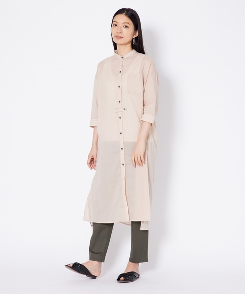 shop DADA(ショップダダ)の「タブ付きロングシャツ(1S13-7186)(シャツ/ブラウス・レディース・ベージュ/ブラウン/ブルー・FREE)」の18枚目の写真