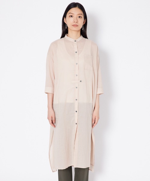 shop DADA(ショップダダ)の「タブ付きロングシャツ(1S13-7186)(シャツ/ブラウス・レディース・ベージュ/ブラウン/ブルー・FREE)」の20枚目の写真