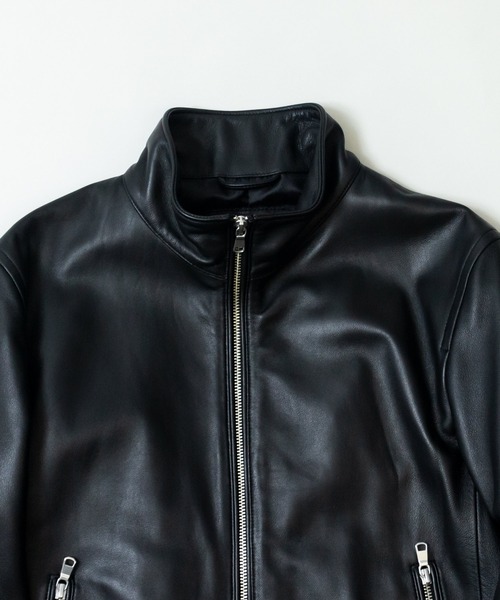 新品未使用 TETE HOMME シングルライダース ラムレザー L ブラック 中古・古着通販】TETE HOMME (テット オム) ラムレザーシングル