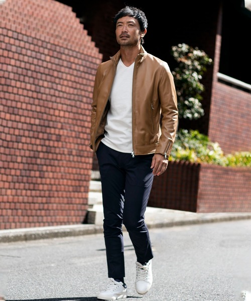 TETE HOMME（テットオム）の「【21AW】ラムレザーシングルライダースジャケット / レザー ブルゾン（ライダースジャケット・メンズ・ベージュ/ボルドー/ブラック/ネイビー/グレー・XX-LARGE/SMALL/LARGE/MEDIUM/X-LARGE/XXX-LARGE）」の15枚目の写真