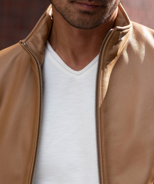 TETE HOMME（テットオム）の「【21AW】ラムレザーシングルライダースジャケット / レザー ブルゾン（ライダースジャケット・メンズ・ベージュ/ボルドー/ブラック/ネイビー/グレー・XX-LARGE/SMALL/LARGE/MEDIUM/X-LARGE/XXX-LARGE）」の16枚目の写真