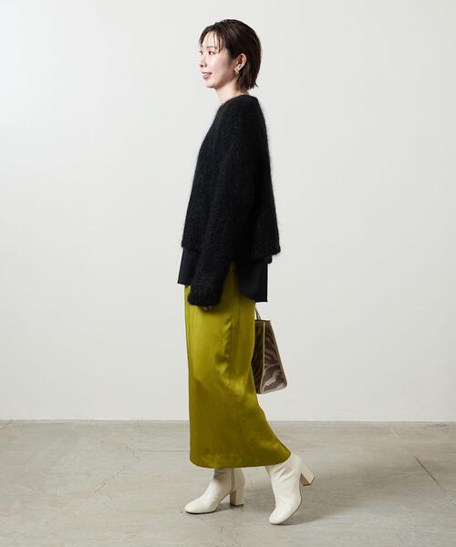 UNITED ARROWS(ユナイテッドアローズ)の「<UNITED ARROWS>シアー モヘヤ ニット W †(ニット/セーター・レディース・オフホワイト/ピンク/ブラック・FREE)」の18枚目の写真