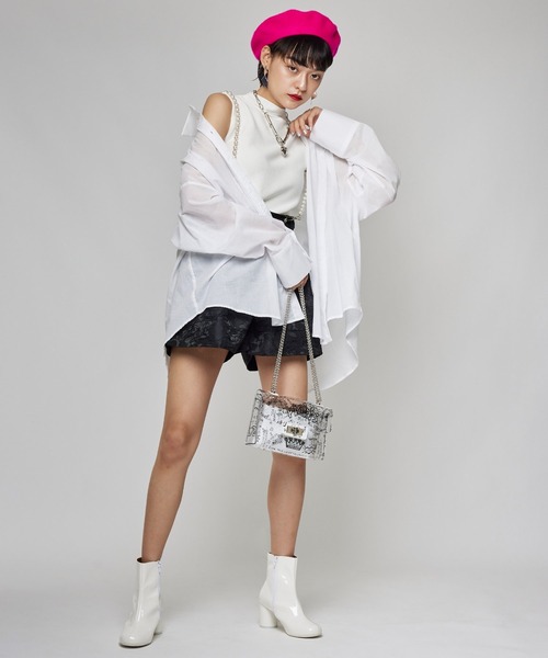 Narcissus（ナルシス）の「【Narcissus】シースルーシャツ（シャツ/ブラウス・レディース・ホワイト/ブラック・FREE）」の11枚目の写真