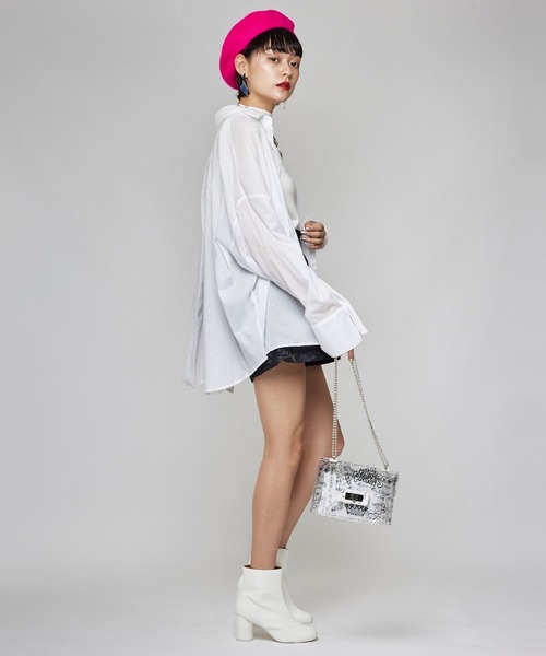 Narcissus（ナルシス）の「【Narcissus】シースルーシャツ（シャツ/ブラウス・レディース・ホワイト/ブラック・FREE）」の5枚目の写真