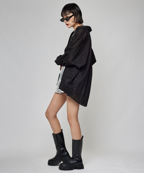 Narcissus（ナルシス）の「【Narcissus】シースルーシャツ（シャツ/ブラウス・レディース・ホワイト/ブラック・FREE）」の13枚目の写真