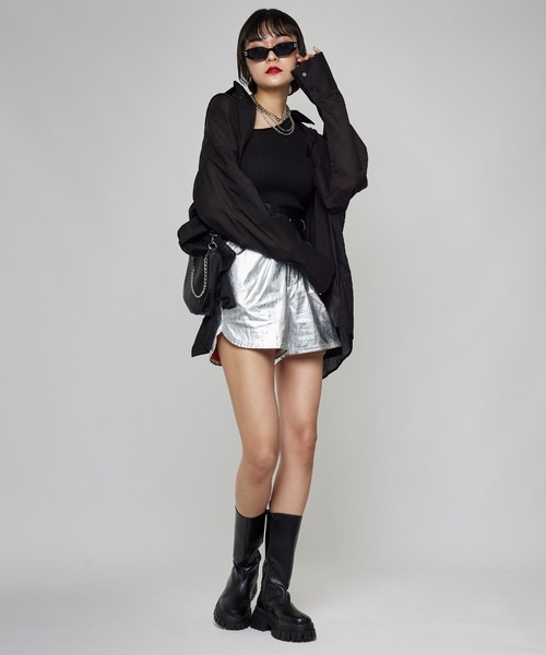 Narcissus（ナルシス）の「【Narcissus】シースルーシャツ（シャツ/ブラウス・レディース・ホワイト/ブラック・FREE）」の3枚目の写真