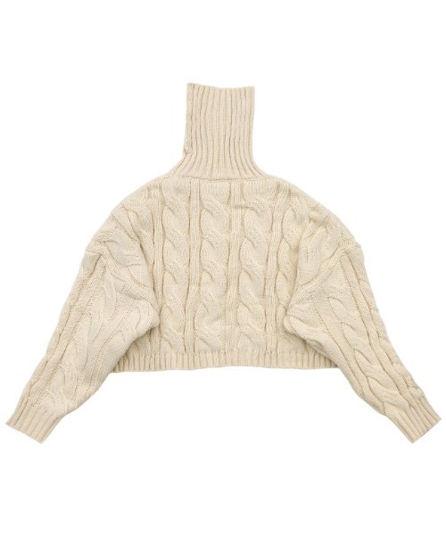 select MOCA(セレクトモカ)の「2021 AW タートルネックツイスト編みショートニット(ニット/セーター・レディース・ブラック/パープル/アイボリー・FREE)」の21枚目の写真