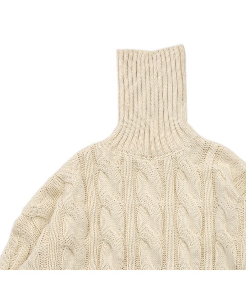 select MOCA(セレクトモカ)の「2021 AW タートルネックツイスト編みショートニット(ニット/セーター・レディース・ブラック/パープル/アイボリー・FREE)」の11枚目の写真