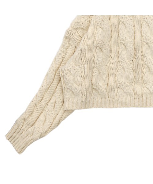 select MOCA(セレクトモカ)の「2021 AW タートルネックツイスト編みショートニット(ニット/セーター・レディース・ブラック/パープル/アイボリー・FREE)」の7枚目の写真