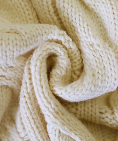 select MOCA(セレクトモカ)の「2021 AW タートルネックツイスト編みショートニット(ニット/セーター・レディース・ブラック/パープル/アイボリー・FREE)」の15枚目の写真