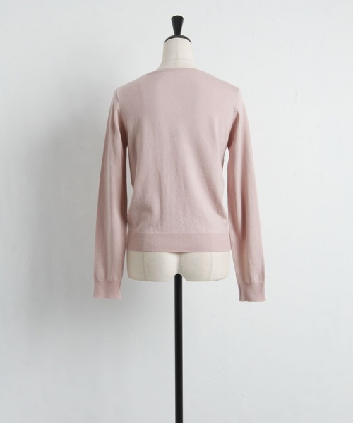 tocco closet(トッコ クローゼット)の「フラワー刺繍入りパールビジュー装飾カーディガン(カーディガン/ボレロ・レディース・ピンクベージュ/オフホワイト・M)」の14枚目の写真