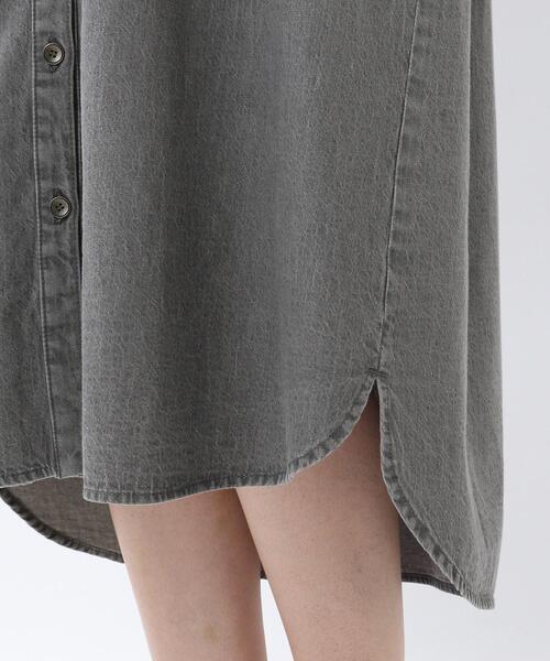 新品タグ付✨アンタイトル リラックスデニムワンピース シャツ ストレッチ グレー UNTITLED - 新品タグ付✨アンタイトル リラックスデニム