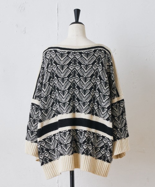 BEARDSLEY（ビアズリー）の「ジャガードプルオーバーニット（ニット/セーター・レディース・ブラック・FREE）」の7枚目の写真