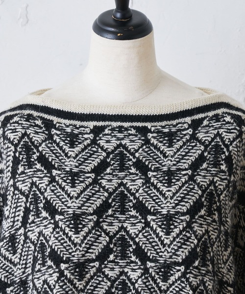 BEARDSLEY（ビアズリー）の「ジャガードプルオーバーニット（ニット/セーター・レディース・ブラック・FREE）」の8枚目の写真