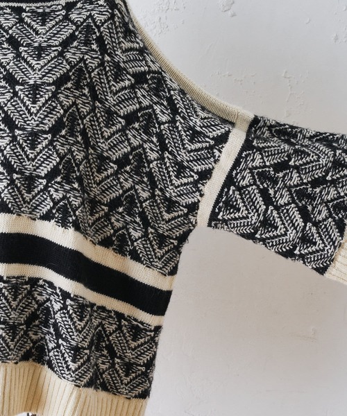 BEARDSLEY（ビアズリー）の「ジャガードプルオーバーニット（ニット/セーター・レディース・ブラック・FREE）」の10枚目の写真