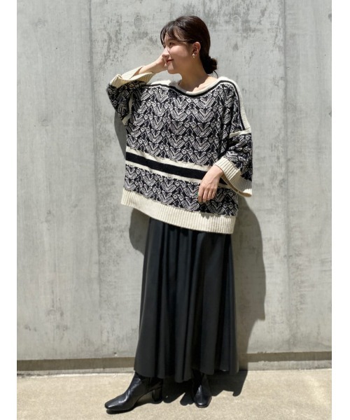 BEARDSLEY（ビアズリー）の「ジャガードプルオーバーニット（ニット/セーター・レディース・ブラック・FREE）」の17枚目の写真