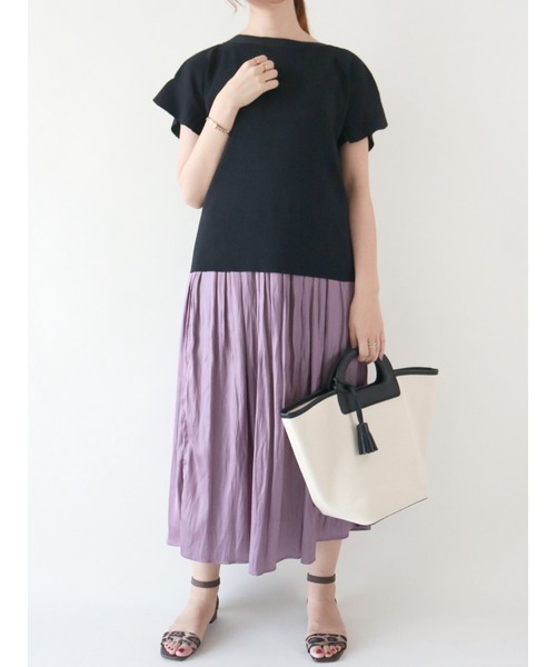 Te chichi（テチチ）の「フレアスリーブニットプルオーバー（ニット/セーター・レディース・ブラック/ネイビー/ブラウン・ﾌﾘ-）」の8枚目の写真