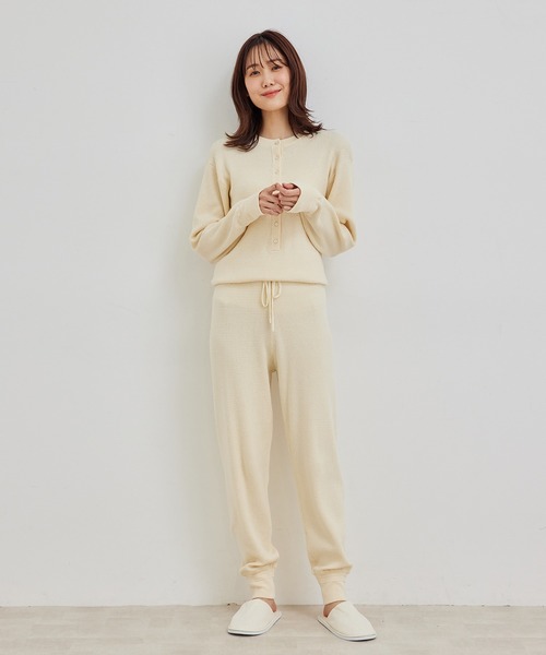 ROPE' PICNIC（ロペピクニック）の「ソフトリッチオーガニックコットンオールインワン（つなぎ/オールインワン・レディース・チャコールグレー/キナリ・38）」の6枚目の写真