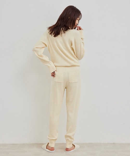 ROPE' PICNIC（ロペピクニック）の「ソフトリッチオーガニックコットンオールインワン（つなぎ/オールインワン・レディース・チャコールグレー/キナリ・38）」の4枚目の写真