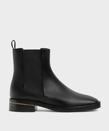 CHARLES & KEITH | チェーントリム ヒールアンクルブーツ / Chain-Trim Heel Ankle Boots(ブーツ)