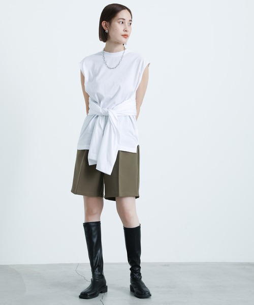 select MOCA(セレクトモカ)の「2WAYレイヤードデザインカットソー(Tシャツ/カットソー・レディース・ブラック/オフホワイト/サックスブルー/ペールイエロー・FREE)」の20枚目の写真