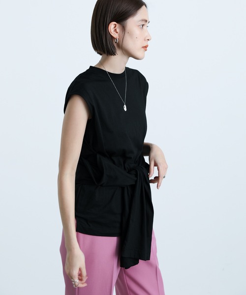 select MOCA(セレクトモカ)の「2WAYレイヤードデザインカットソー(Tシャツ/カットソー・レディース・ブラック/オフホワイト/サックスブルー/ペールイエロー・FREE)」の17枚目の写真